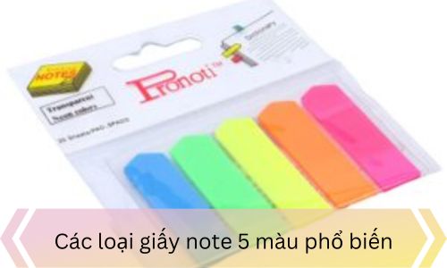 Các loại giấy note 5 màu phổ biến